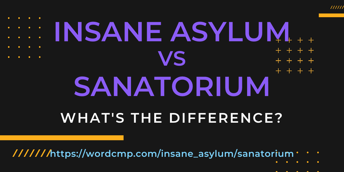 Difference between insane asylum and sanatorium