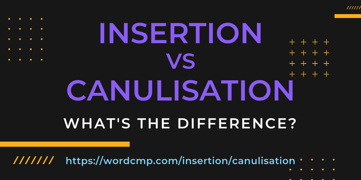 Difference between insertion and canulisation