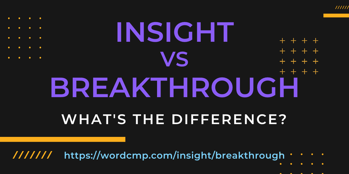 Difference between insight and breakthrough