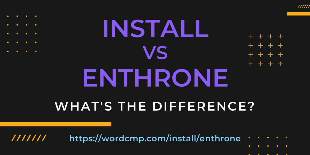 Difference between install and enthrone