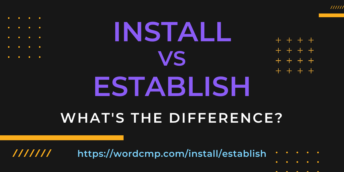 Difference between install and establish
