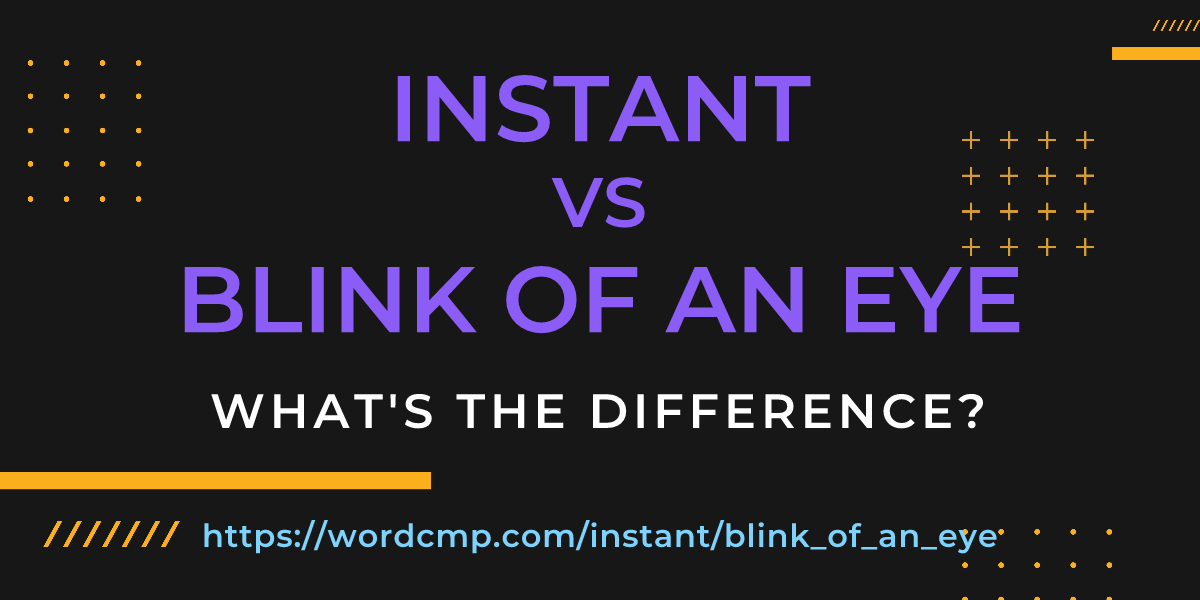 Difference between instant and blink of an eye