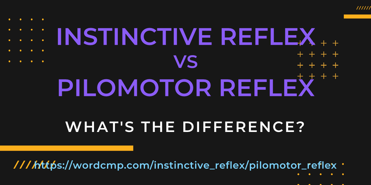 Difference between instinctive reflex and pilomotor reflex