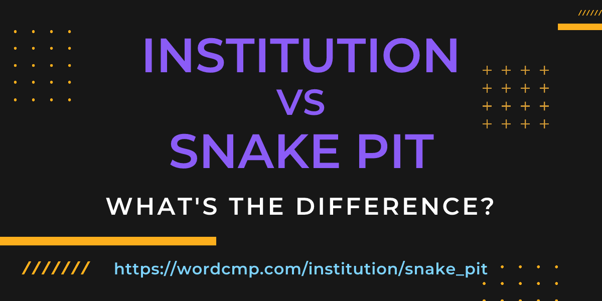 Difference between institution and snake pit