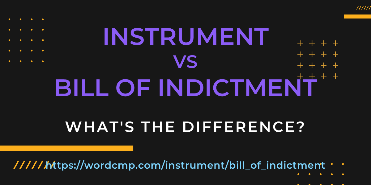 Difference between instrument and bill of indictment