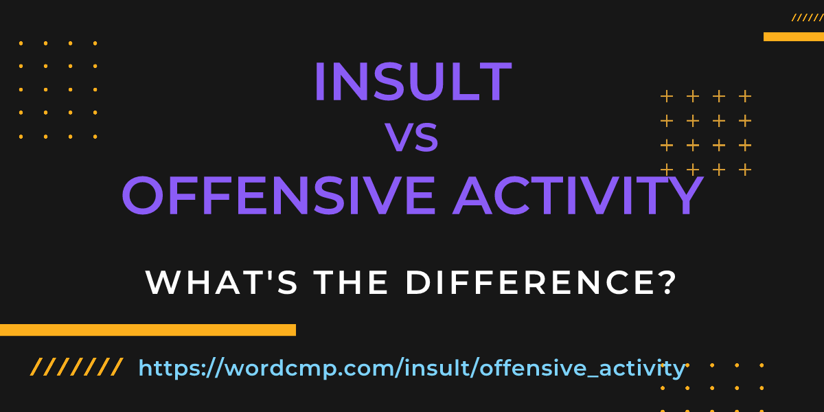 Difference between insult and offensive activity