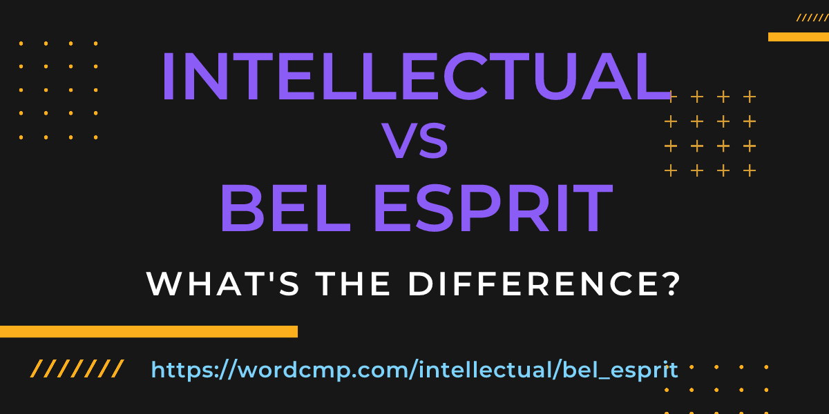 Difference between intellectual and bel esprit