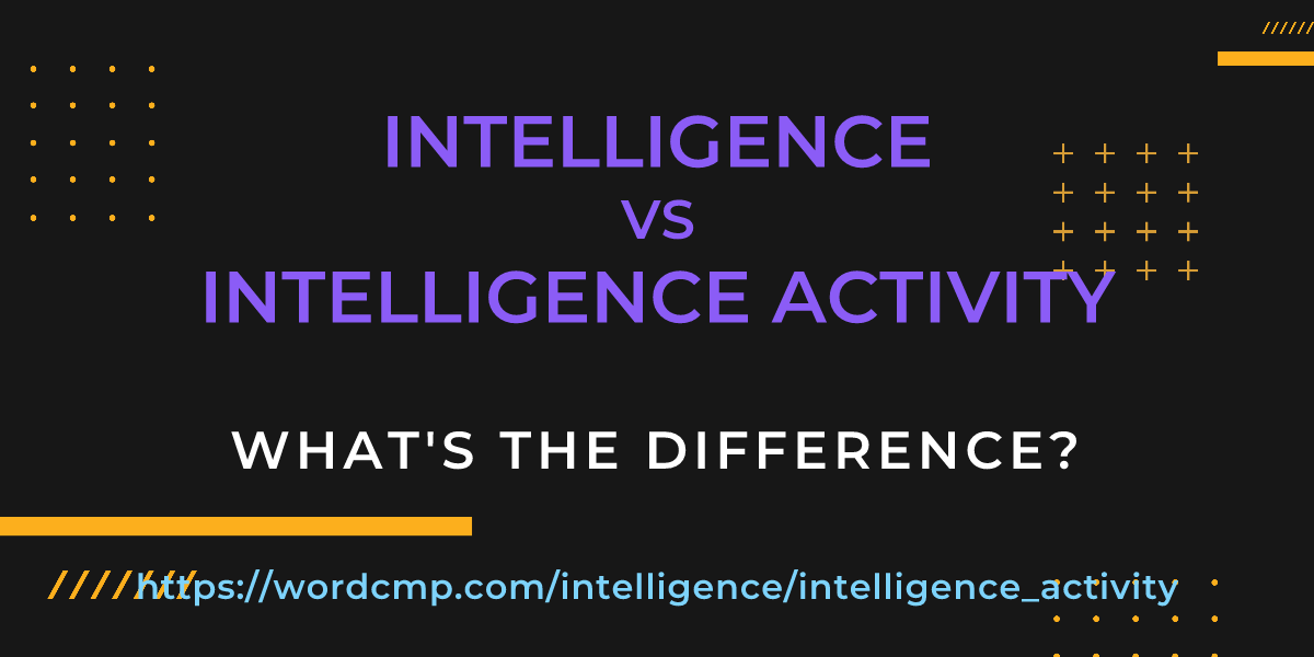 Difference between intelligence and intelligence activity