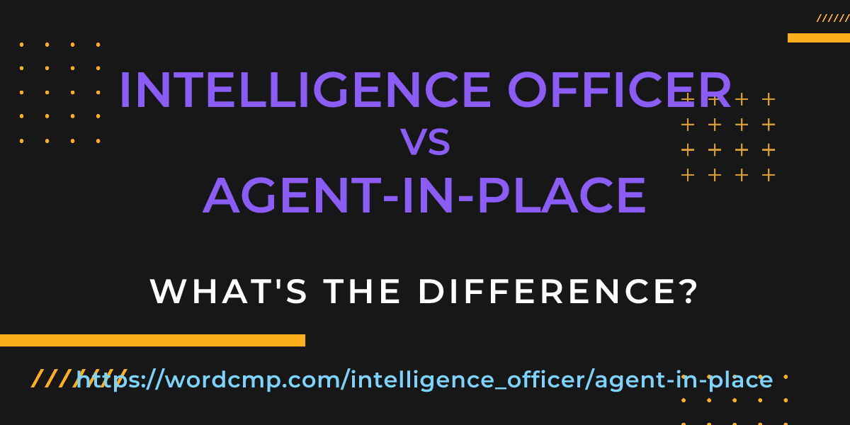 Difference between intelligence officer and agent-in-place