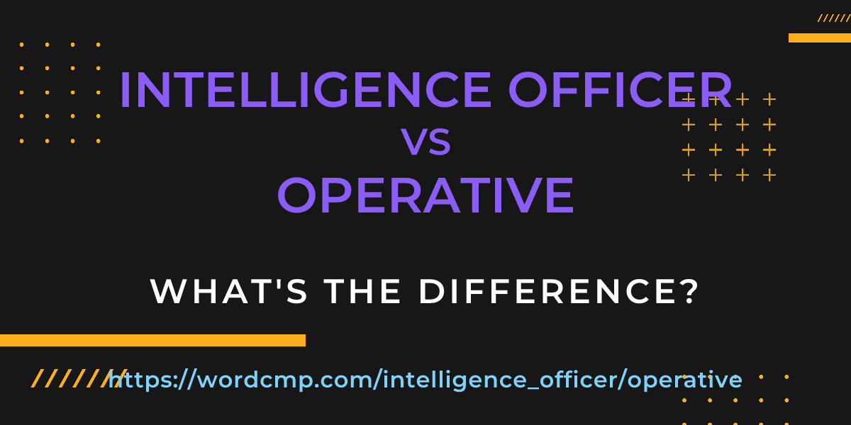 Difference between intelligence officer and operative