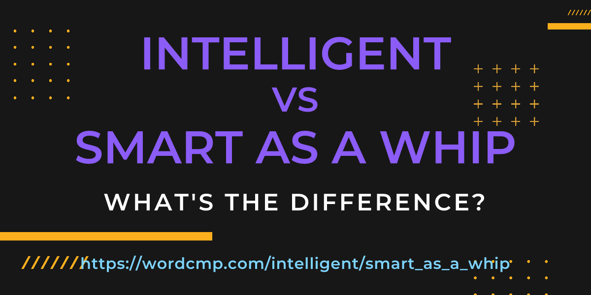 Difference between intelligent and smart as a whip