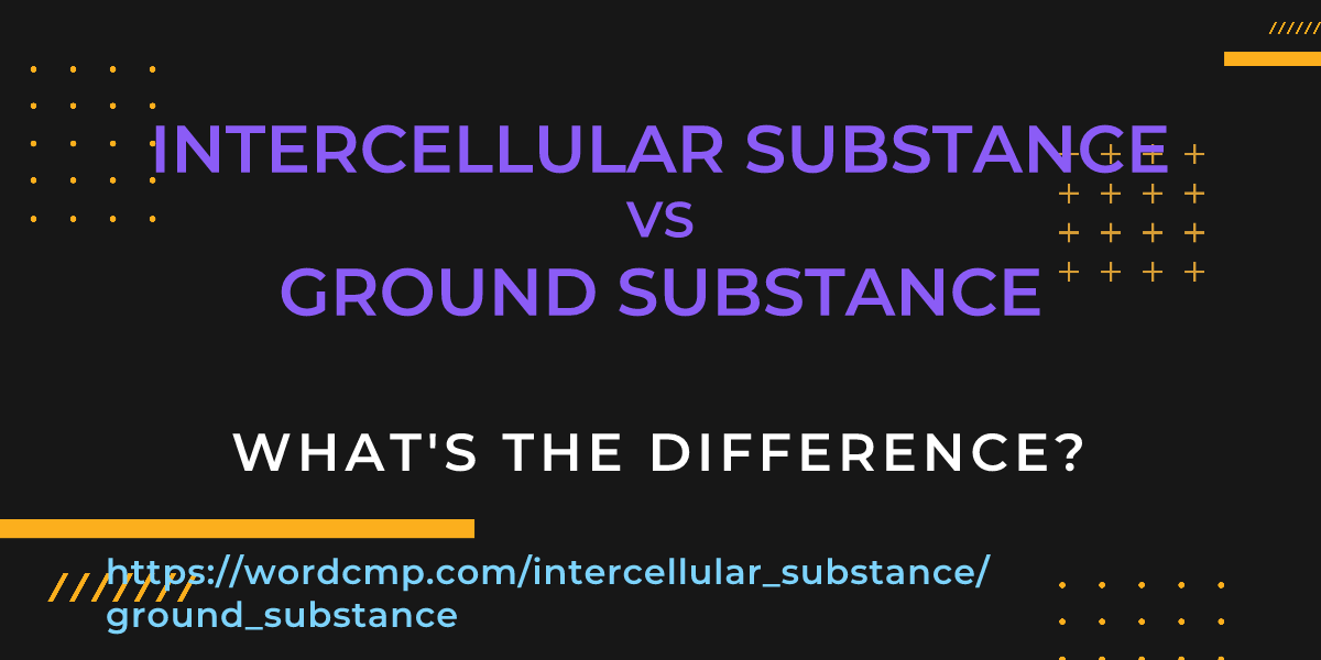 Difference between intercellular substance and ground substance