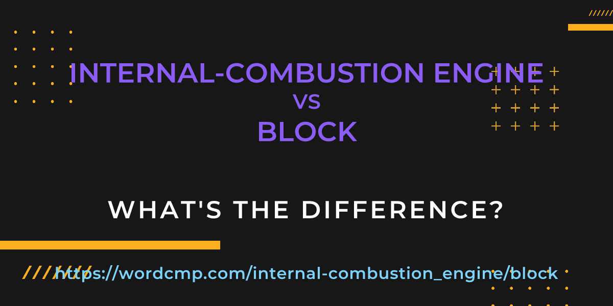 Difference between internal-combustion engine and block