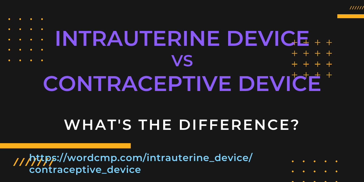 Difference between intrauterine device and contraceptive device