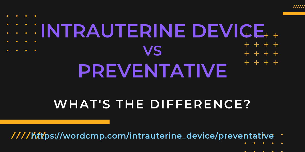 Difference between intrauterine device and preventative