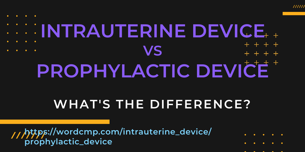 Difference between intrauterine device and prophylactic device