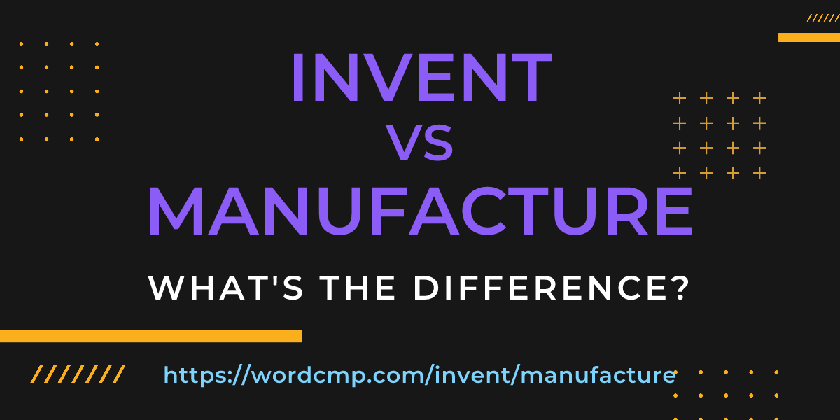 Difference between invent and manufacture
