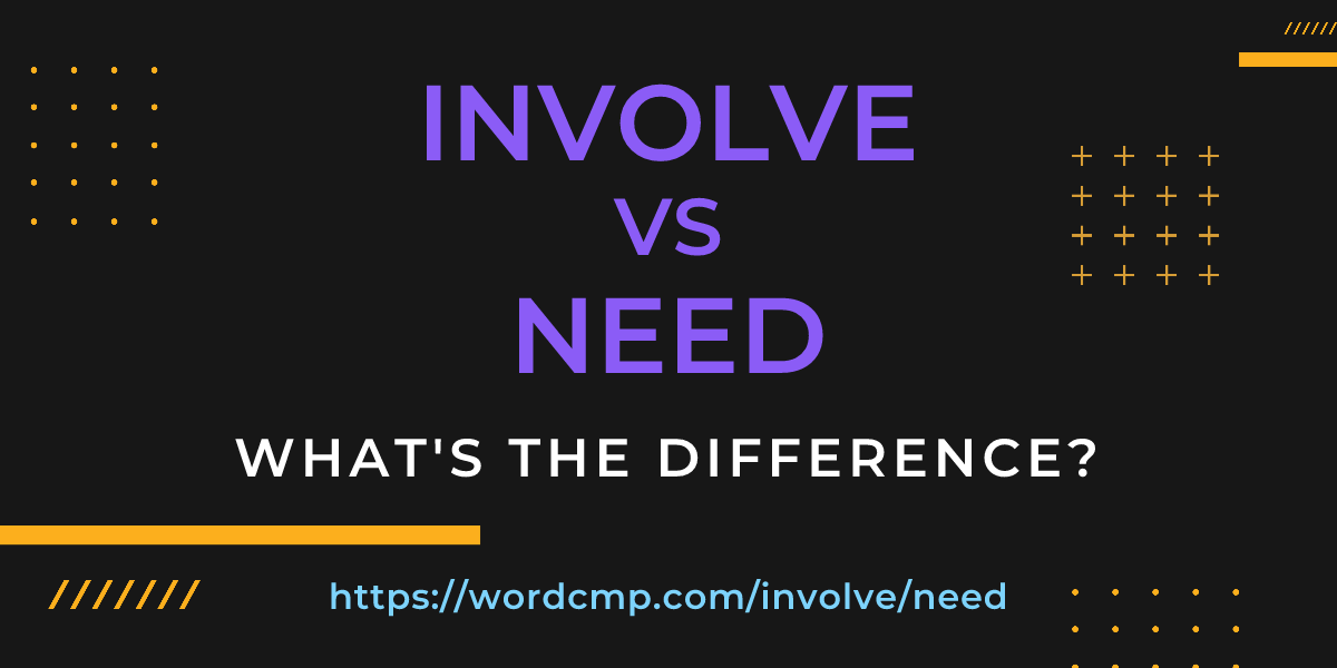 Difference between involve and need