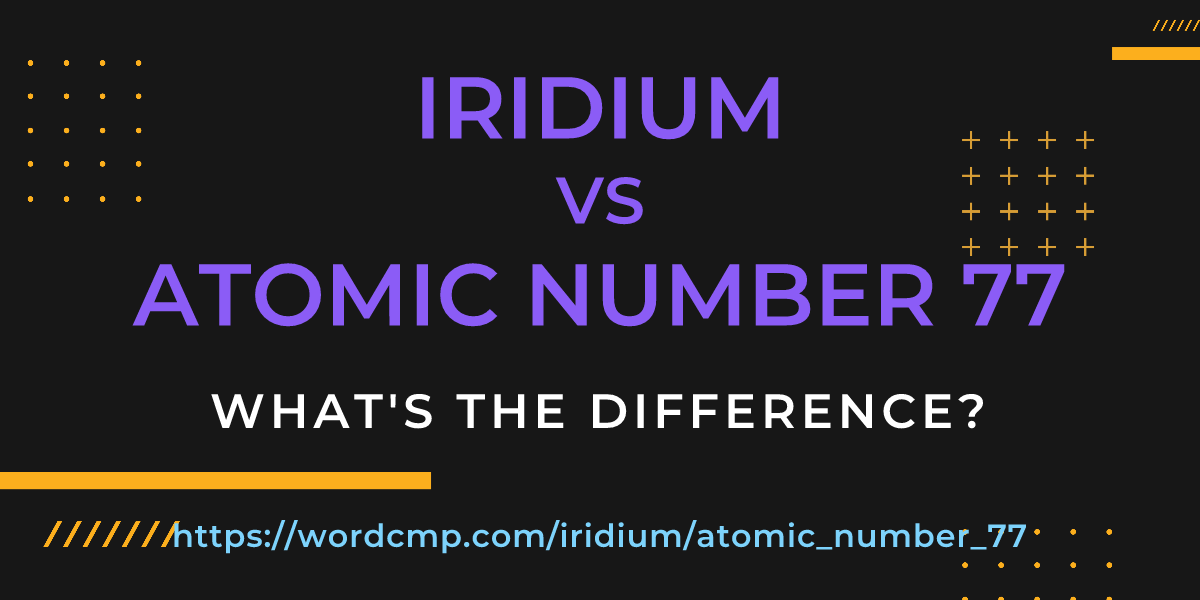 Difference between iridium and atomic number 77