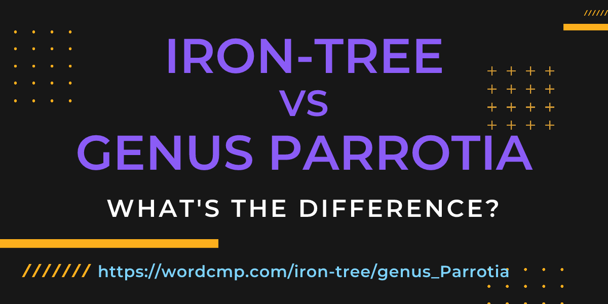 Difference between iron-tree and genus Parrotia