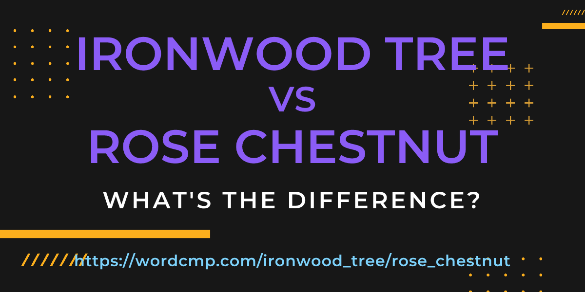 Difference between ironwood tree and rose chestnut