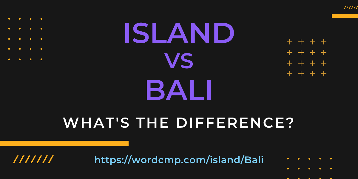 Difference between island and Bali
