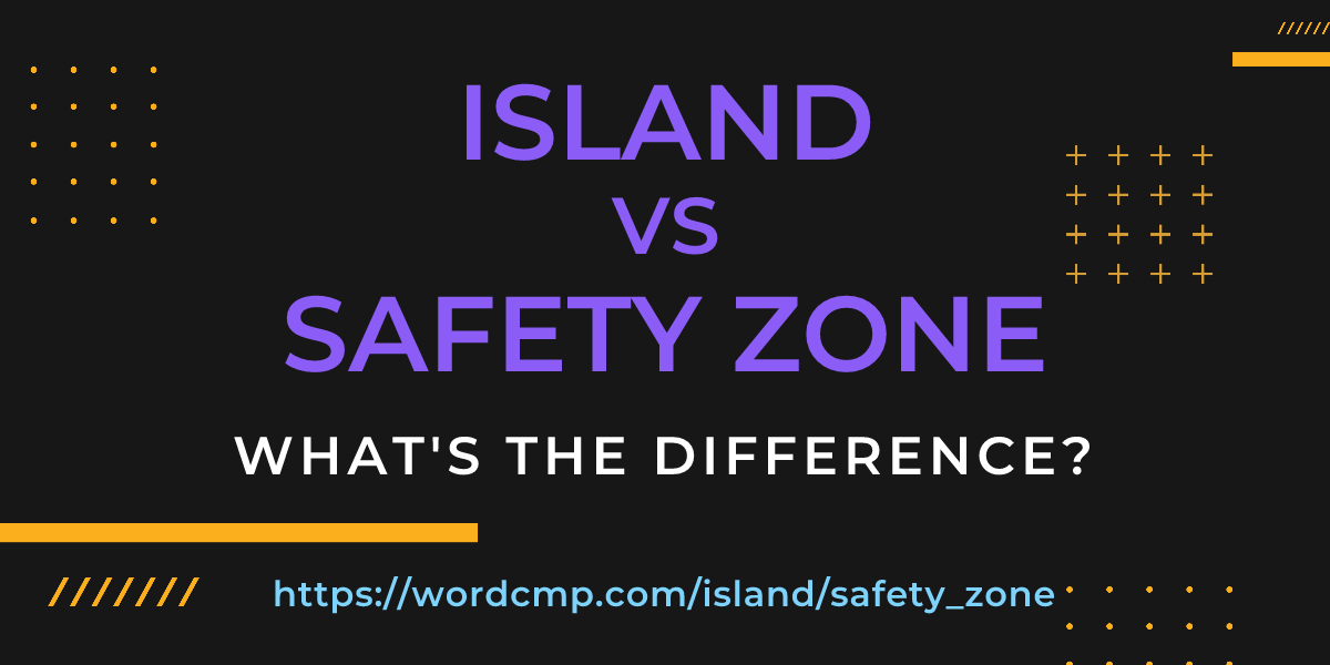 Difference between island and safety zone