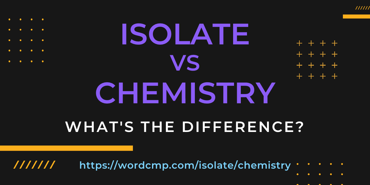 Difference between isolate and chemistry