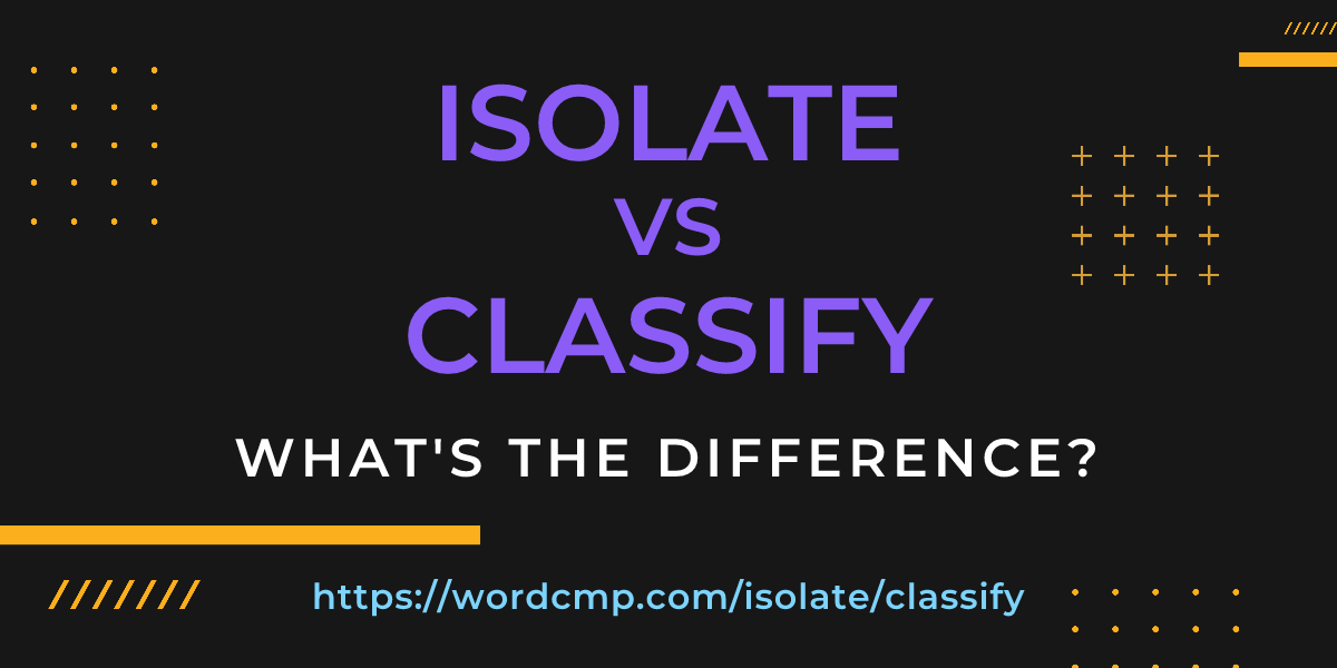 Difference between isolate and classify