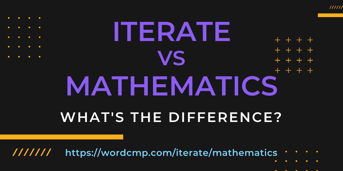 Difference between iterate and mathematics