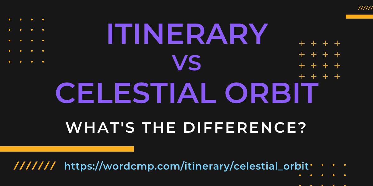 Difference between itinerary and celestial orbit