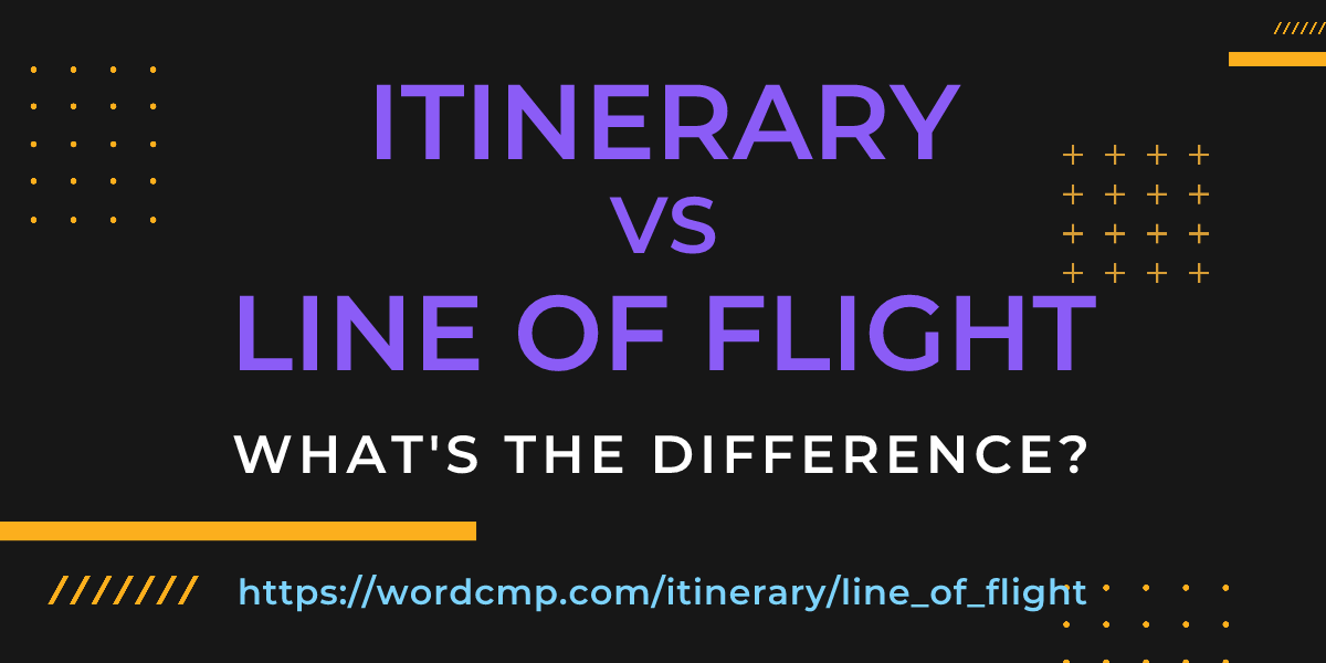 Difference between itinerary and line of flight
