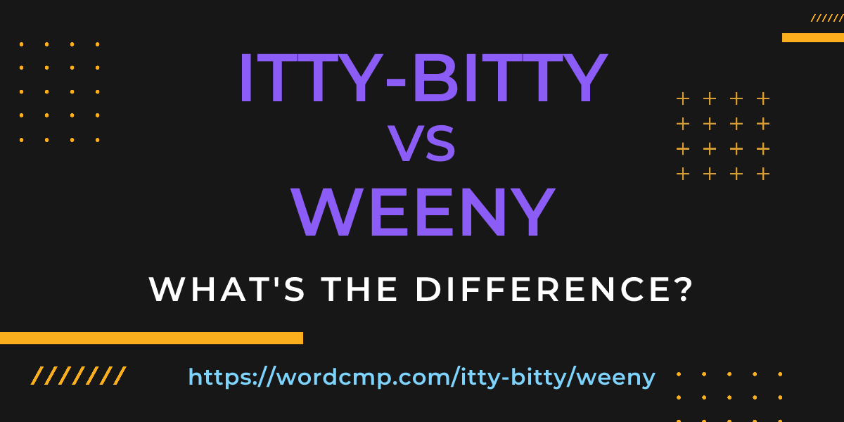 Difference between itty-bitty and weeny