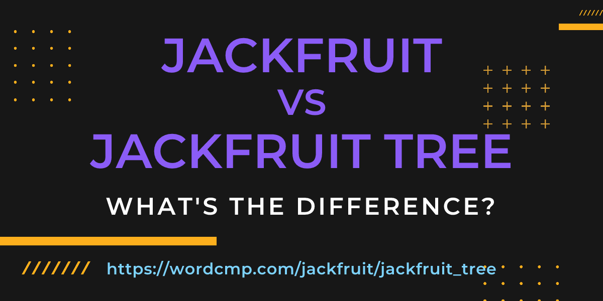 Difference between jackfruit and jackfruit tree