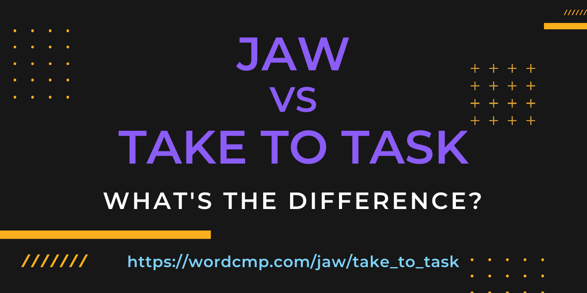 Difference between jaw and take to task