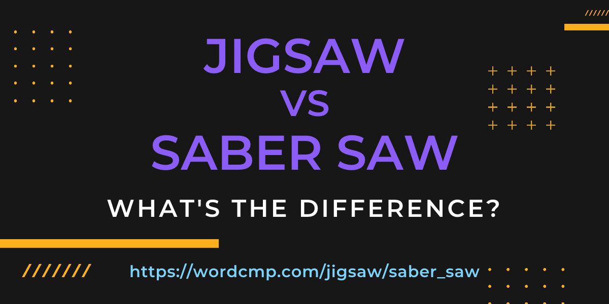 Difference between jigsaw and saber saw