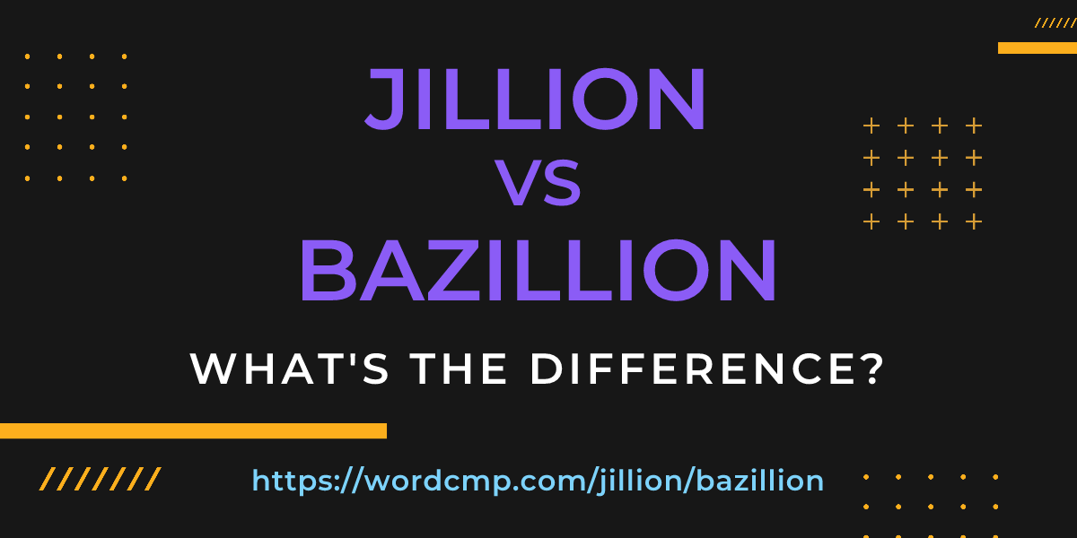 Difference between jillion and bazillion