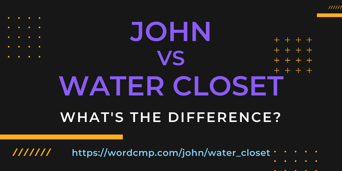 Difference between john and water closet
