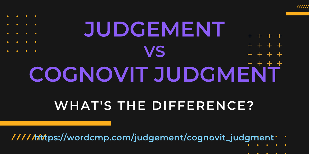 Difference between judgement and cognovit judgment