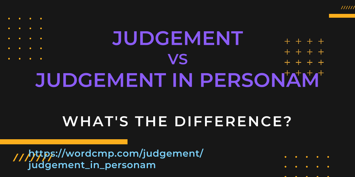 Difference between judgement and judgement in personam