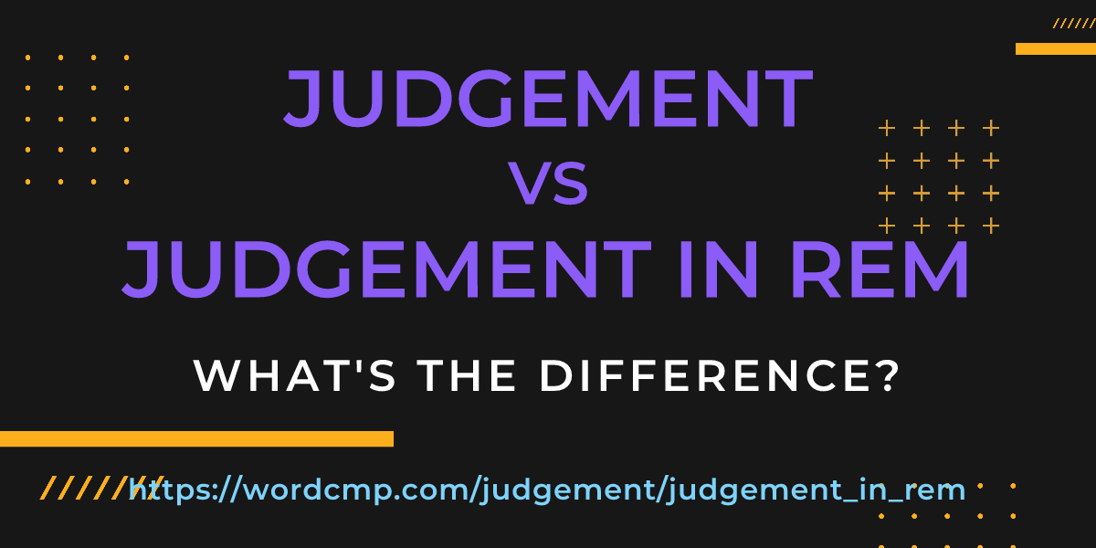 Difference between judgement and judgement in rem