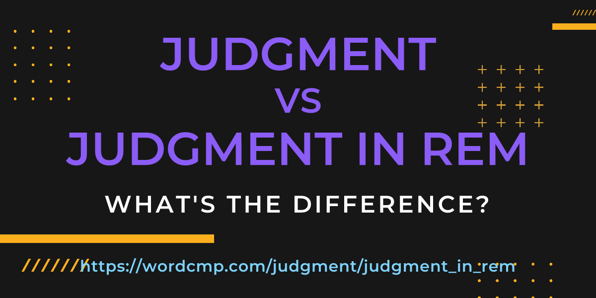 Difference between judgment and judgment in rem