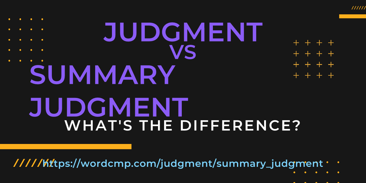 Difference between judgment and summary judgment
