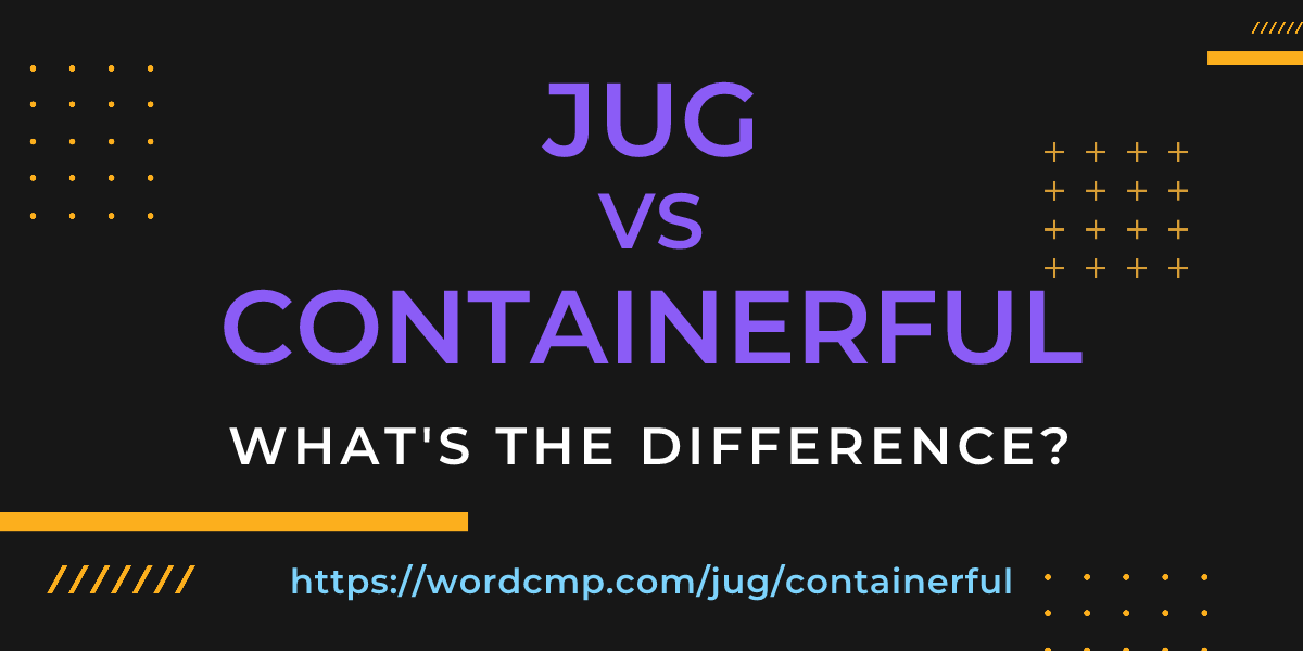 Difference between jug and containerful