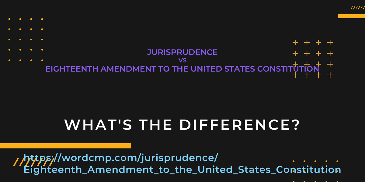 Difference between jurisprudence and Eighteenth Amendment to the United States Constitution