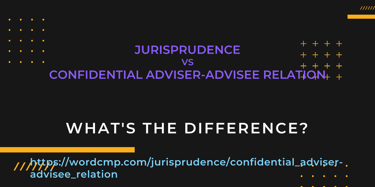 Difference between jurisprudence and confidential adviser-advisee relation