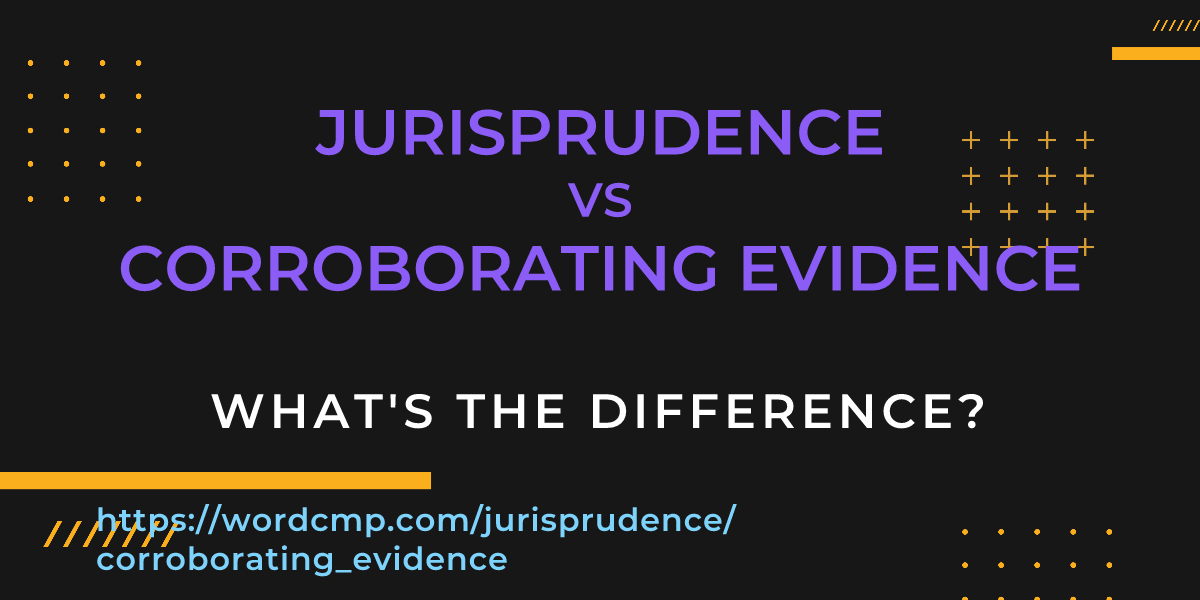 Difference between jurisprudence and corroborating evidence