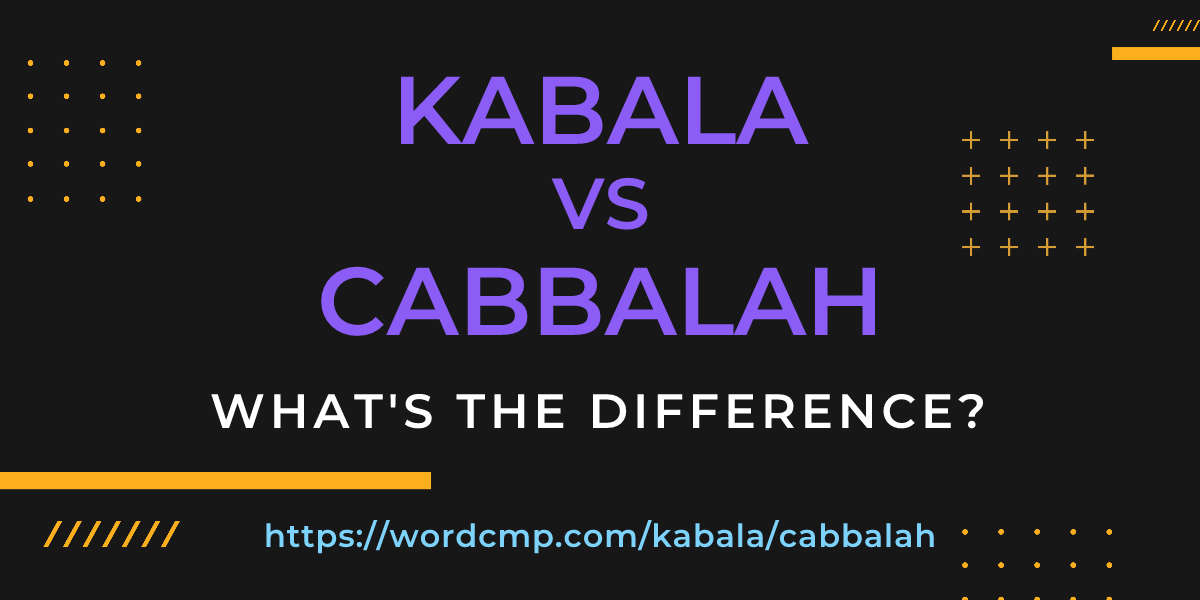 Difference between kabala and cabbalah