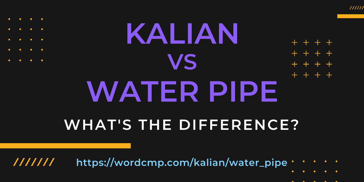 Difference between kalian and water pipe