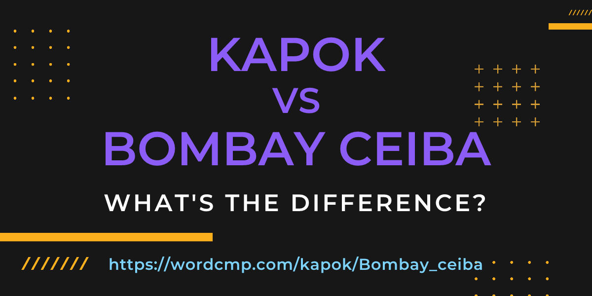 Difference between kapok and Bombay ceiba